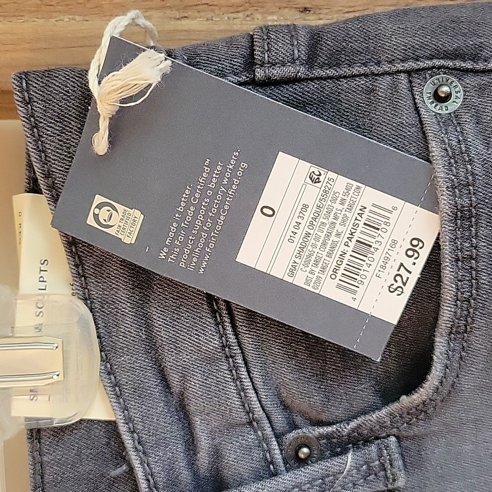 Universal Thread Mid Rise Skinny Distressed Gray Jeans - Picture 2 of 5